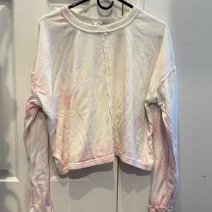 Women's Pink/Green Tie-Dye Sweatshirt. Size small